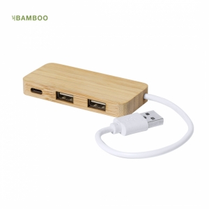 Doffer usb type-c Бамбуков USB хъб с 3 порта, USB 2.0.