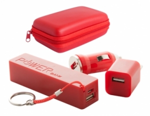  usb Rebex" USB charger and power bank set-red