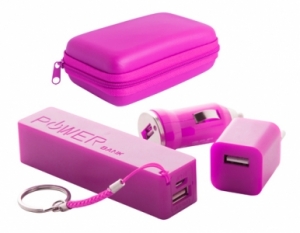  usb Rebex" USB charger and power bank set-violet