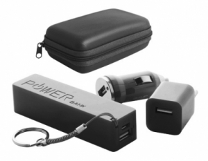  usb Rebex" USB charger and power bank set-black