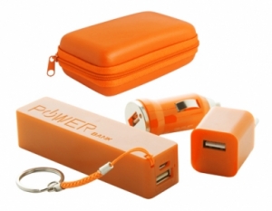  usb Rebex" USB charger and power bank set-orange