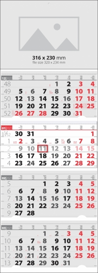 Календар 4 тела Елит Черен / Червен 2024