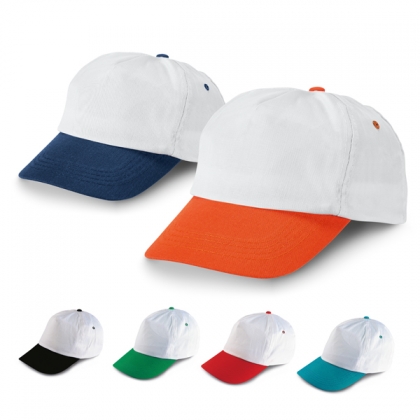 Бели бейзболни шапки с цветна козирка