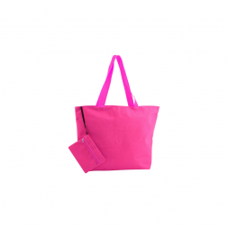 Плажнa чантa от полиестер с козметична чантичка AP731424-25 розова