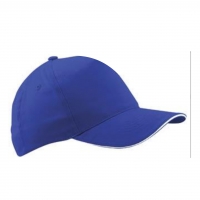 Бейзболна шапка сандвич - кралско синьо с бял кант,  ВС-003