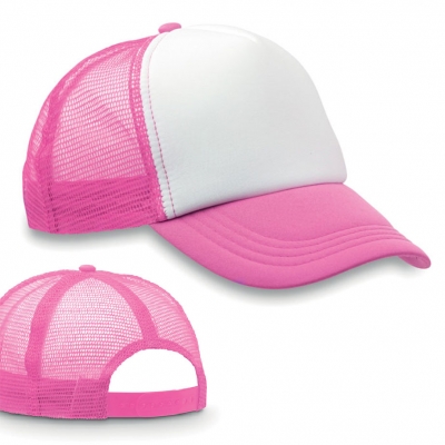 Неоново розова бейзболна шапка с мрежа MO8594-72