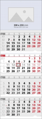Календар 4 тела Елит Черен / Червен 2019