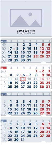 Календар 4 тела Елит Син 2020